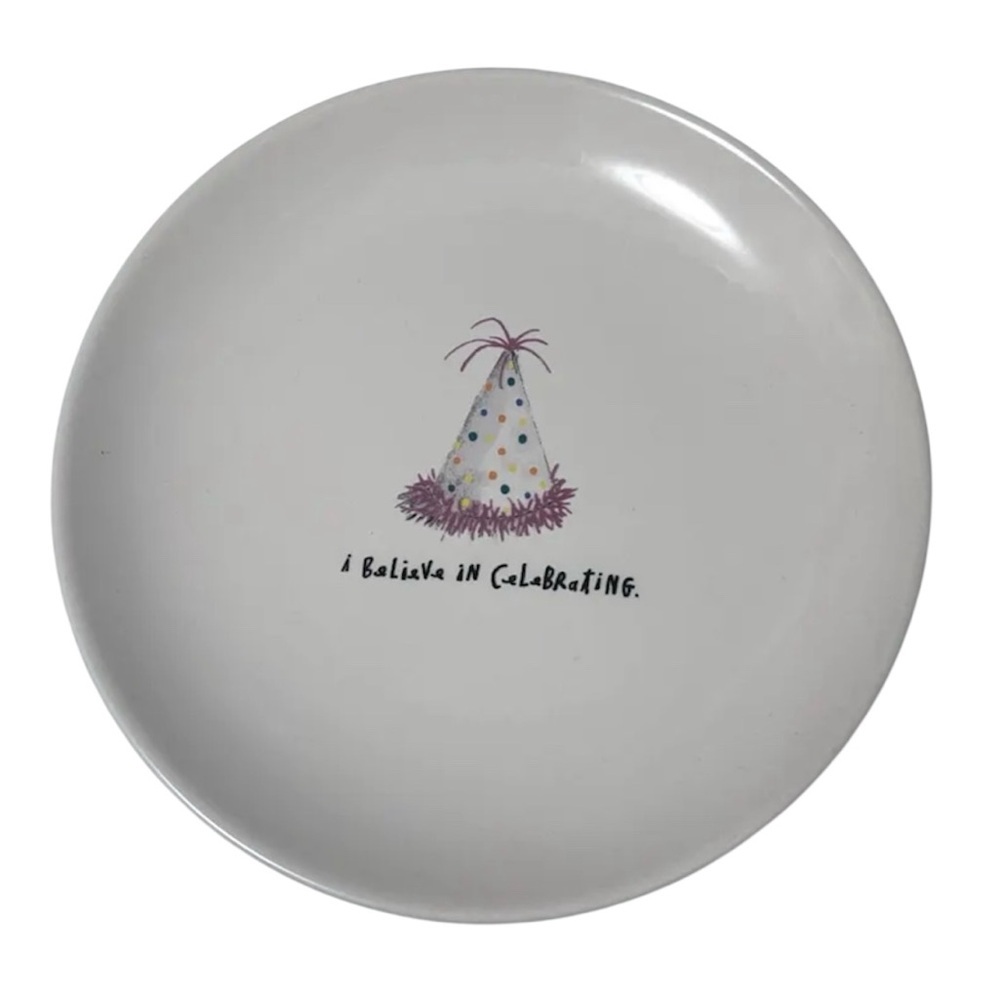 Rae Dunn “I Believe in Celebrating” 6.25” Plates X8